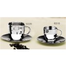 Stainless Steel Cappuccino Cup & Saucer