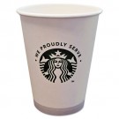 Starbucks Hot Cups, White with Green Logo
